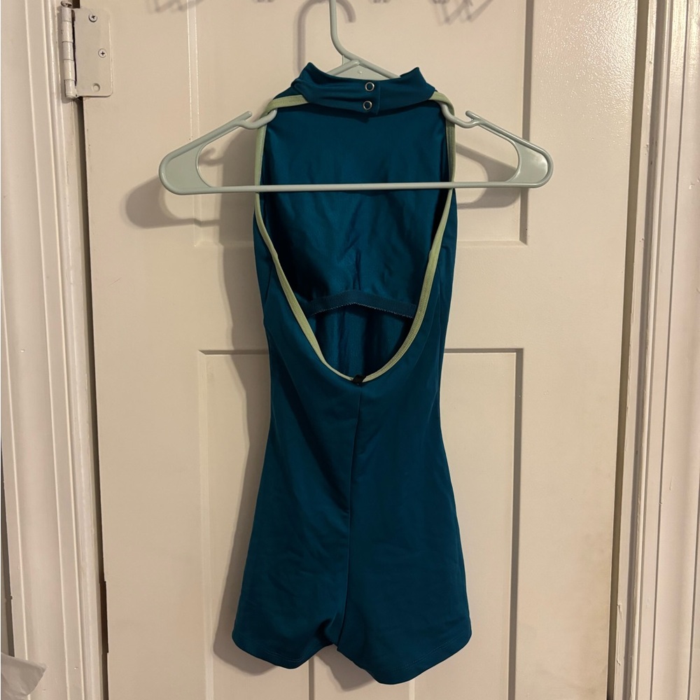 Turquoise and Green Halter Mariia Ballet Biketard